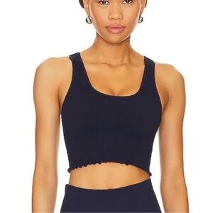Spiritual Gangster Amor Seamless Crop Tank Size M/L - Navy